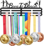Dance Medal Holder Ballet Medals Display Black Iron Wall Mounted Born to Dance Medal Hooks for 60+ Medal Rack Display