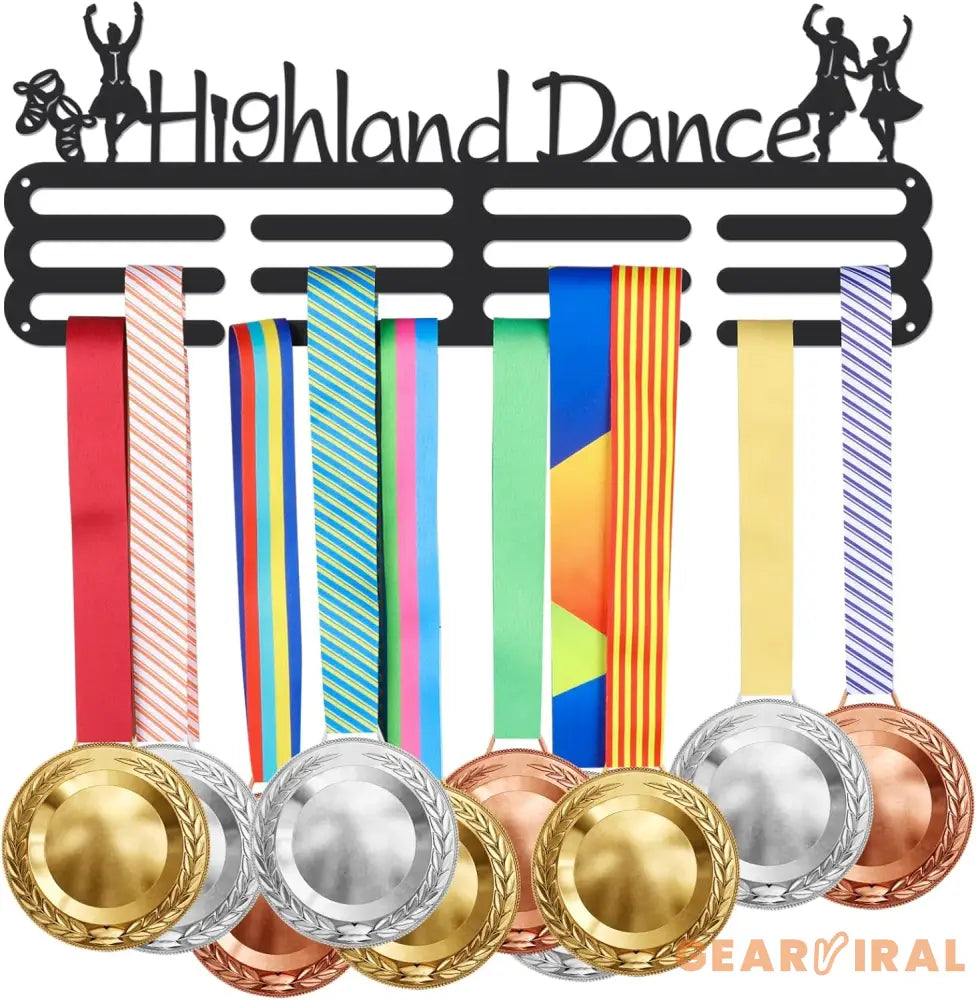 Dance Medal Holder Ballet Medals Display Black Iron Wall Mounted Born to Dance Medal Hooks for 60+ Medal Rack Display