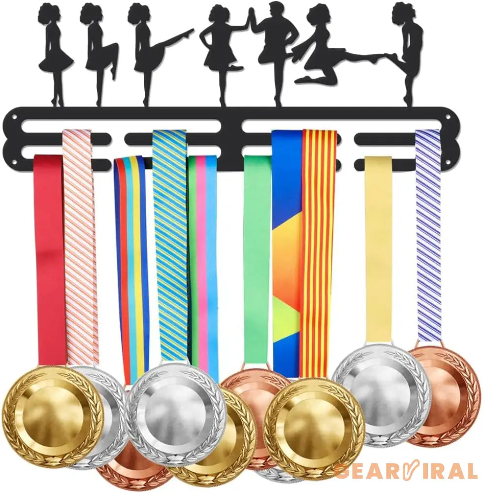 Dance Medal Holder Ballet Medals Display Black Iron Wall Mounted Born to Dance Medal Hooks for 60+ Medal Rack Display