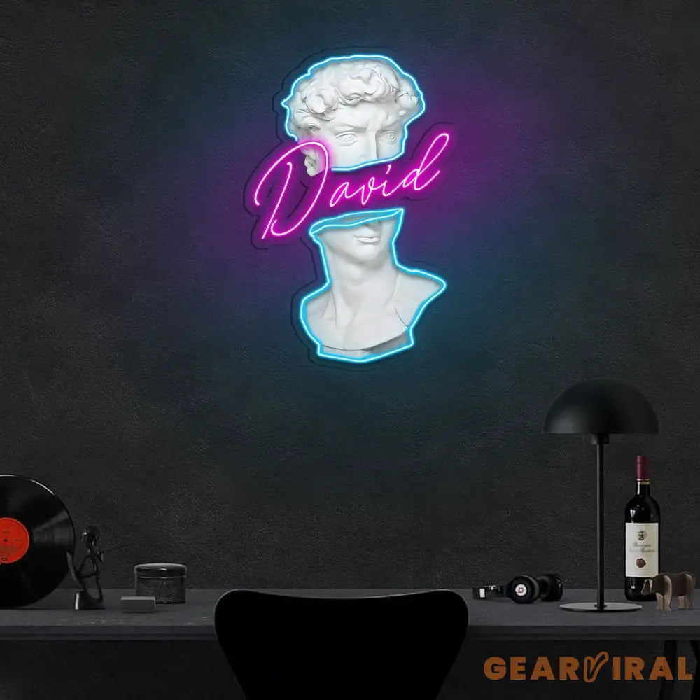 David Statue Neon Sign x Acrylic Artwork