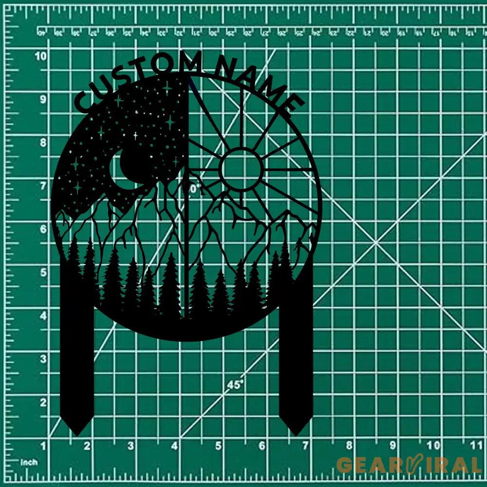 Day and Night Sign Metal Stake Personalized Name Yard Sign Outdoor Door Garden Decor Moon Sun Metal Sign Garden Lovers