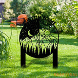 Day and Night Sign Metal Stake Personalized Name Yard Sign Outdoor Door Garden Decor Moon Sun Metal Sign Garden Lovers