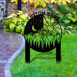 Day and Night Sign Metal Stake Personalized Name Yard Sign Outdoor Door Garden Decor Moon Sun Metal Sign Garden Lovers