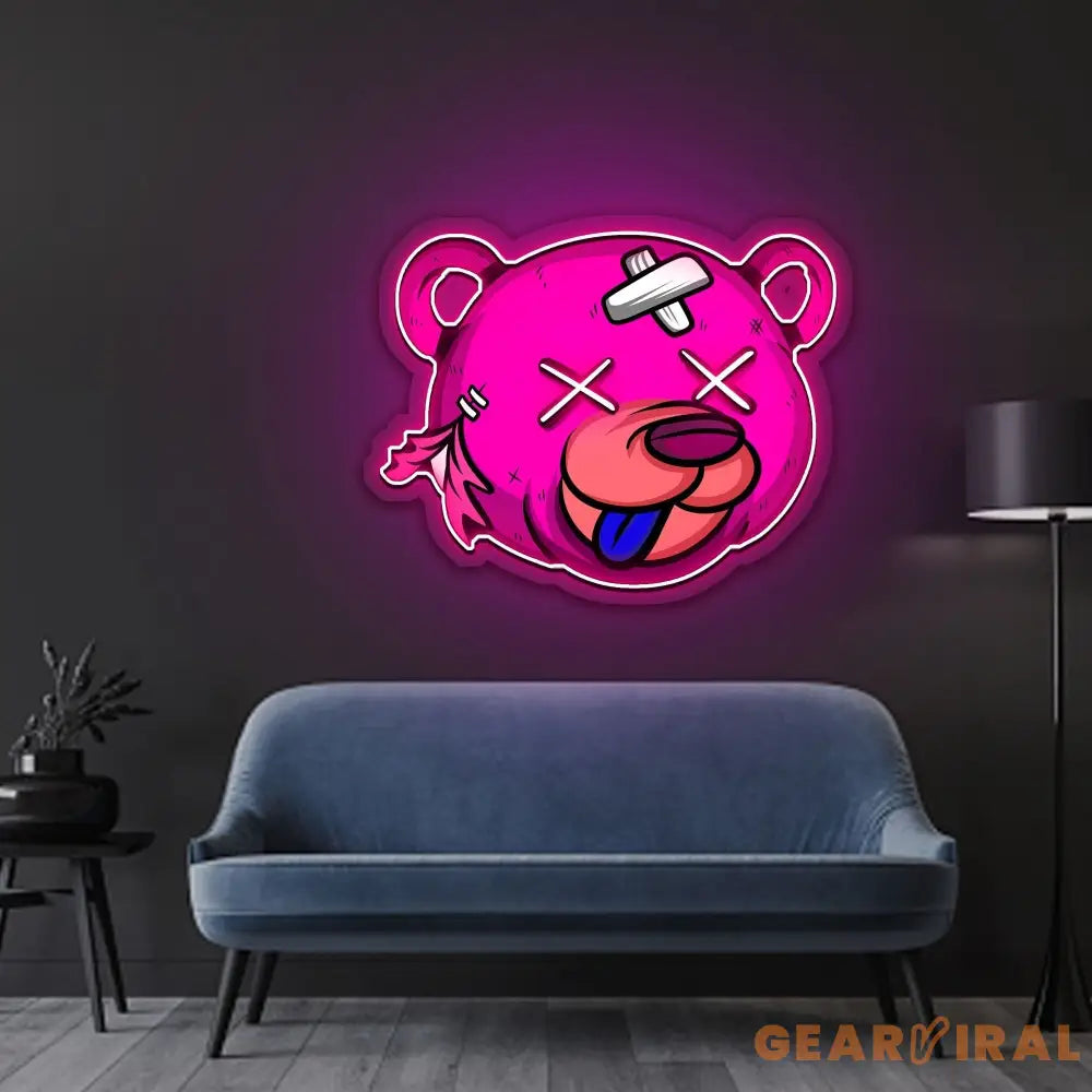 Dead Bear Cartoon Neon Sign x Acrylic Artwork