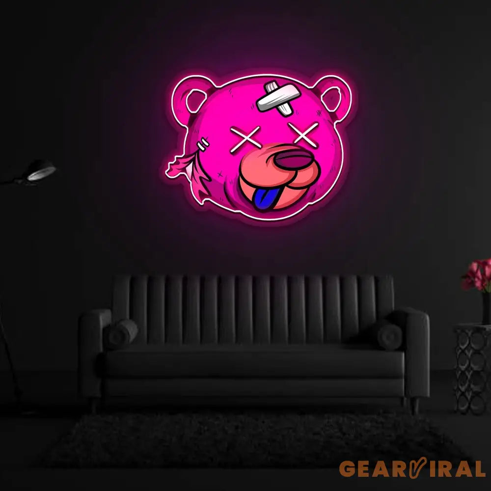 Dead Bear Cartoon Neon Sign x Acrylic Artwork