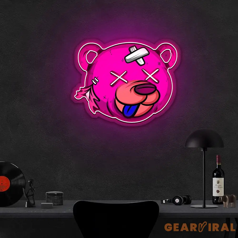 Dead Bear Cartoon Neon Sign x Acrylic Artwork