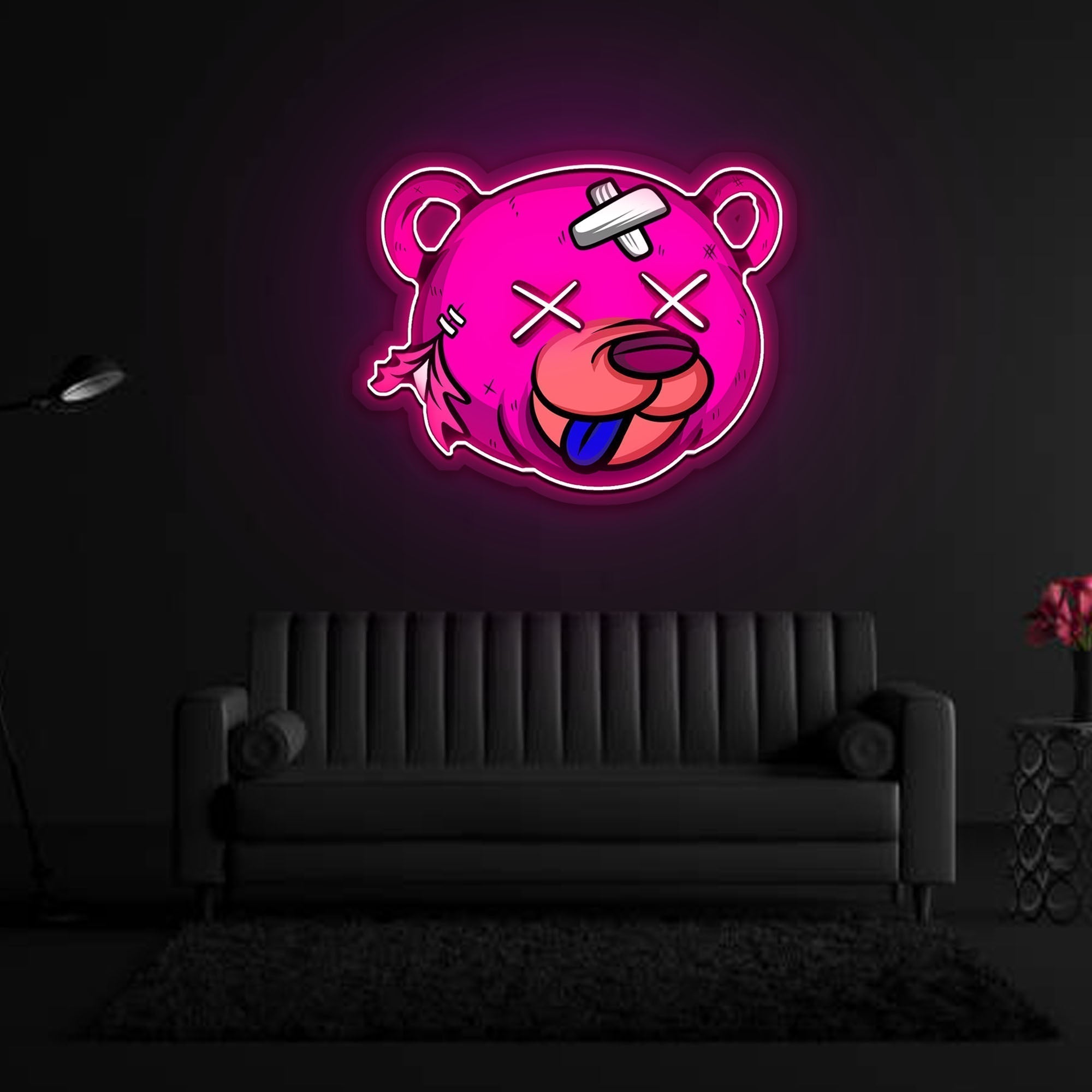 Dead Bear Cartoon Neon Sign x Acrylic Artwork