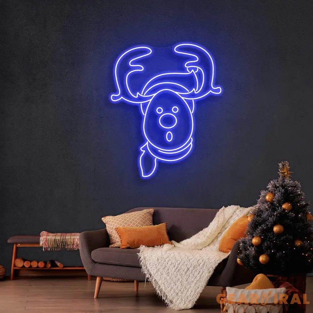 Dear Head Christmas Neon Sign
