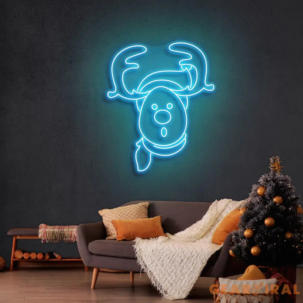 Dear Head Christmas Neon Sign