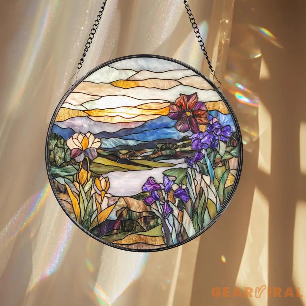 Deer Fawn Suncatcher Floral Stained Glass Window Art Baby Deer Decor Woodland Animal Gift Nature Lover Hanging Ornament