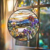 Deer Fawn Suncatcher Floral Stained Glass Window Art Baby Deer Decor Woodland Animal Gift Nature Lover Hanging Ornament