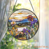 Deer Fawn Suncatcher Floral Stained Glass Window Art Baby Deer Decor Woodland Animal Gift Nature Lover Hanging Ornament