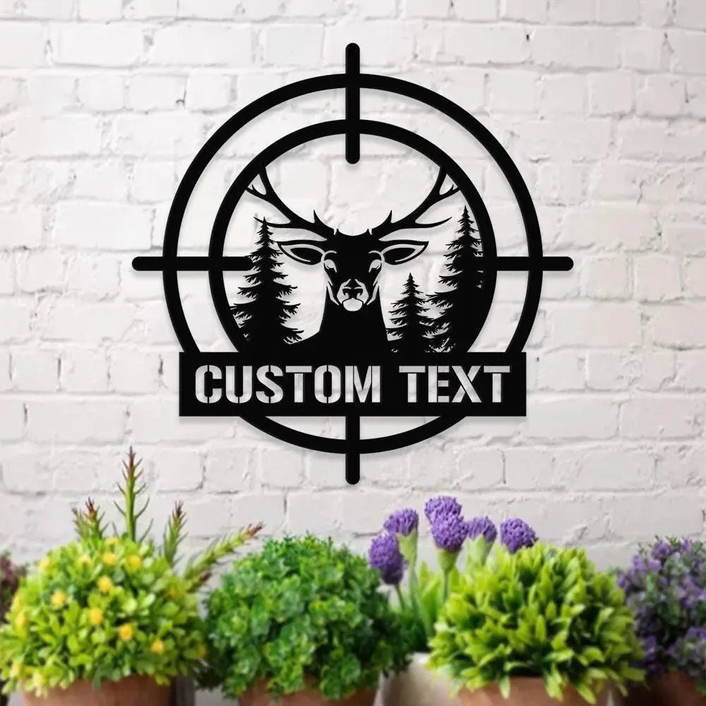 Deer Head Sign Metal Sign Personalized Family Name Led Metal Sign Outdoor Door Decor Hunting Wall Art Perfect Gift for