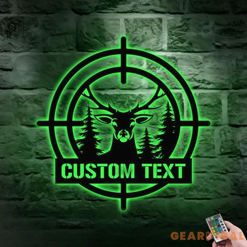 Deer Head Sign Metal Sign Personalized Family Name Led Metal Sign Outdoor Door Decor Hunting Wall Art Perfect Gift for