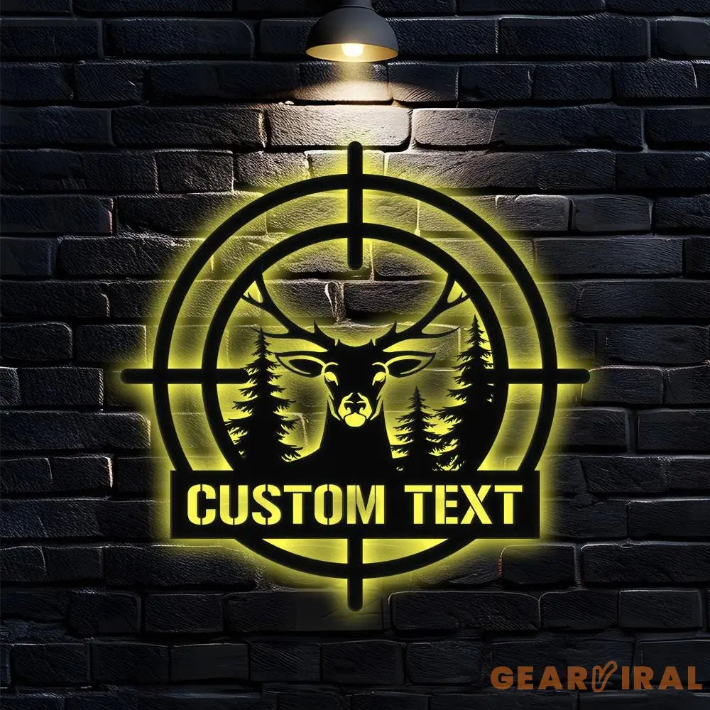 Deer Head Sign Metal Sign Personalized Family Name Led Metal Sign Outdoor Door Decor Hunting Wall Art Perfect Gift for