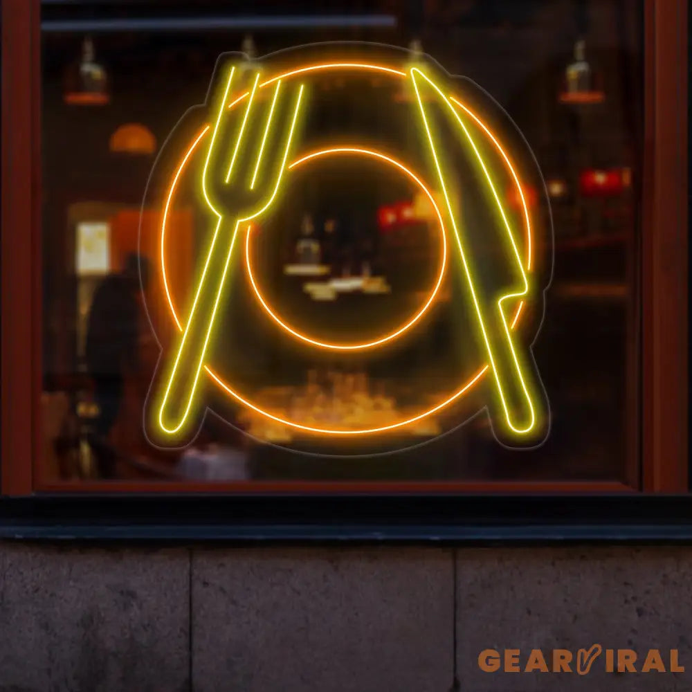 Diner Fork Spoon Neon Sign Cuisine Cutlery Led Sign Custom Neon Sign Restaurant Wall Decor Kitchen Neon Sign Dining