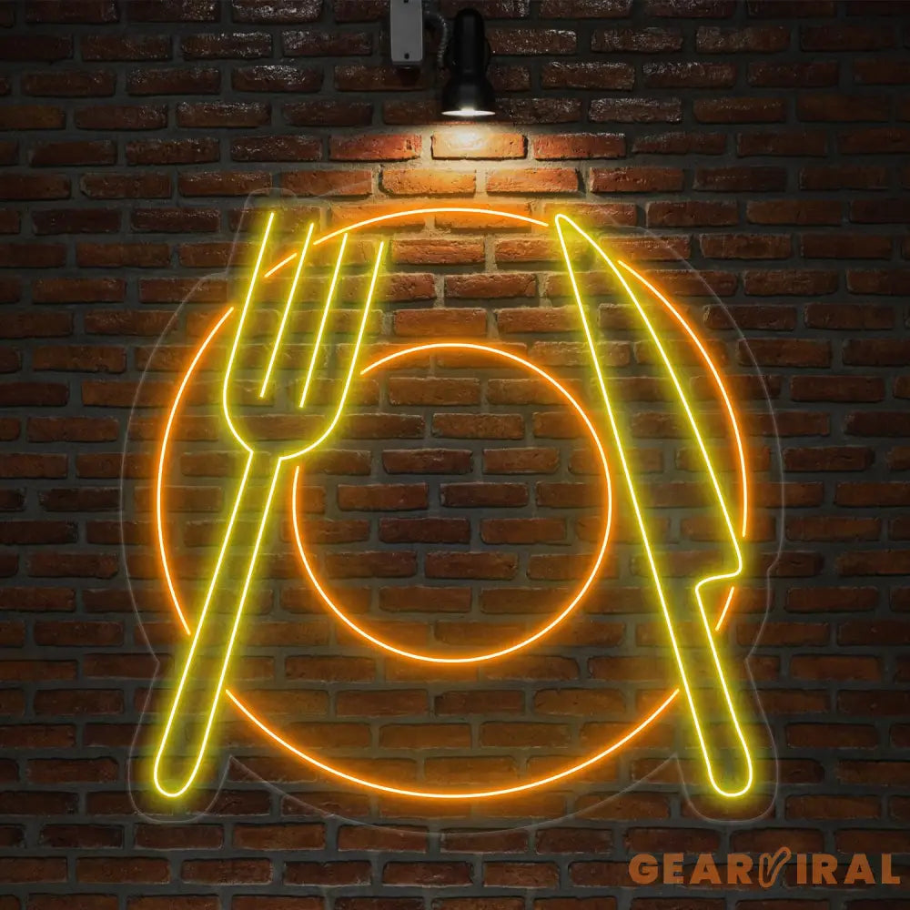 Diner Fork Spoon Neon Sign Cuisine Cutlery Led Sign Custom Neon Sign Restaurant Wall Decor Kitchen Neon Sign Dining