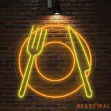 Diner Fork Spoon Neon Sign Cuisine Cutlery Led Sign Custom Neon Sign Restaurant Wall Decor Kitchen Neon Sign Dining