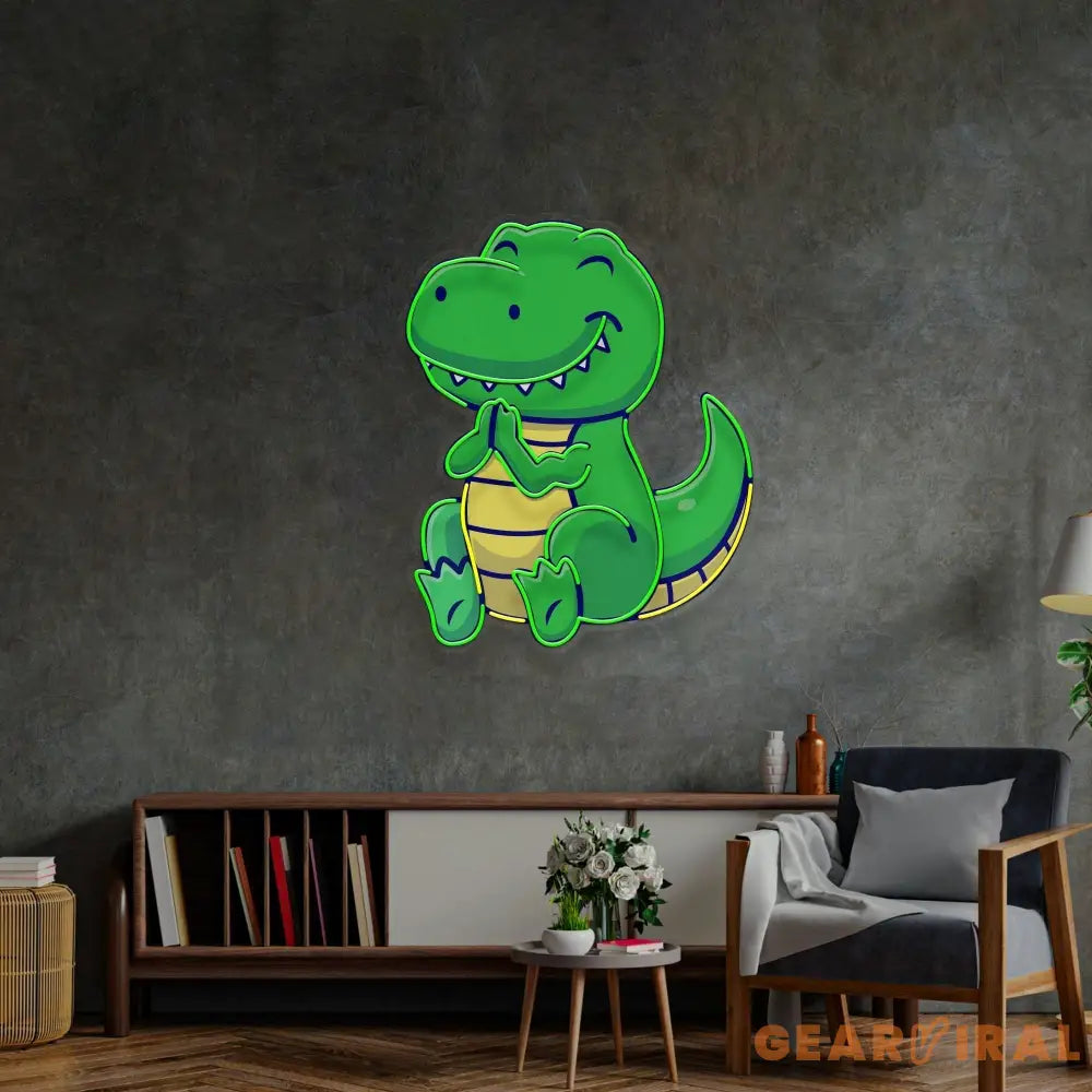 Dinosaur Clapping LED Neon Sign Light Pop Art