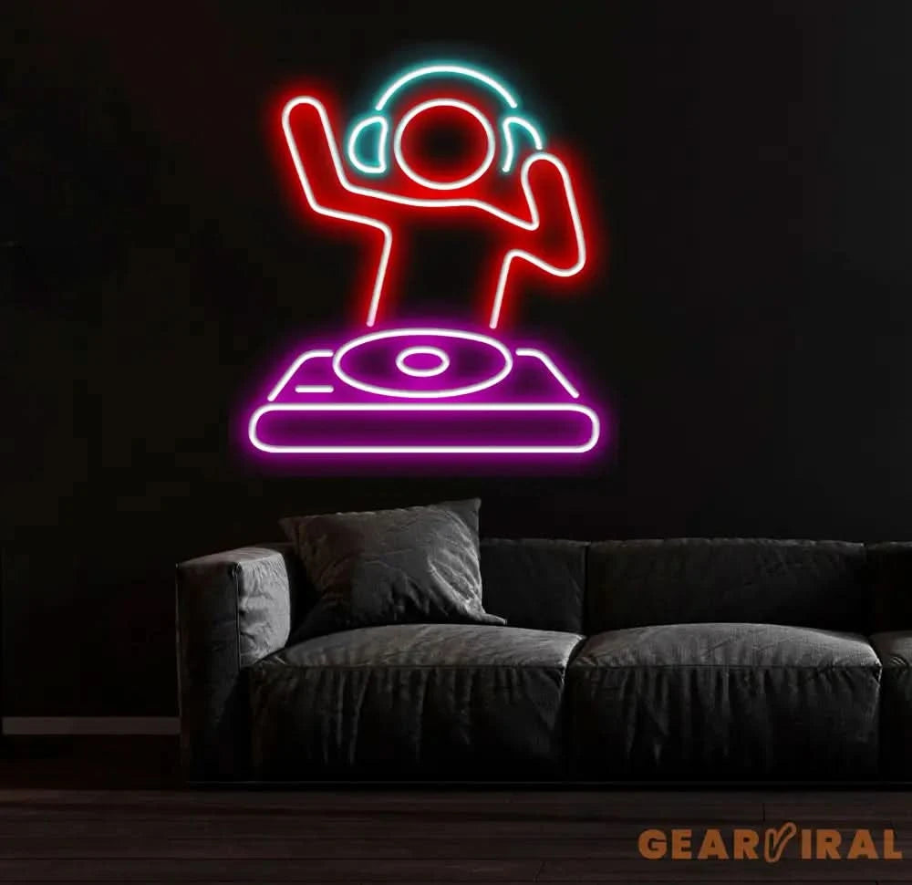 DJ Player Neon Sign For Bar Neon Light Sign for Man Cave LED Neon Light for Wall Decor Neon LED Sign for Bar Party Wall