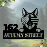 Dog America Metal Sign Address Number Custom Name Number Address Custom Wall Sign Personalized Metal Metal Home Decor