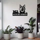 Dog America Metal Sign Address Number Custom Name Number Address Custom Wall Sign Personalized Metal Metal Home Decor