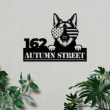 Dog America Metal Sign Address Number Custom Name Number Address Custom Wall Sign Personalized Metal Metal Home Decor