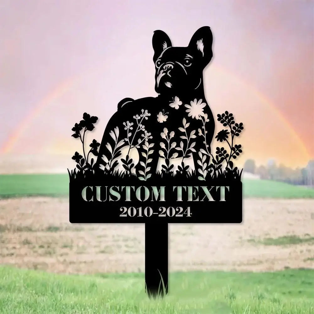 Dog Custom Garden Grave Marker Dog Breed Metal Stake Personalized Dog Garden Sign Pet Loss Gift Garden Decor