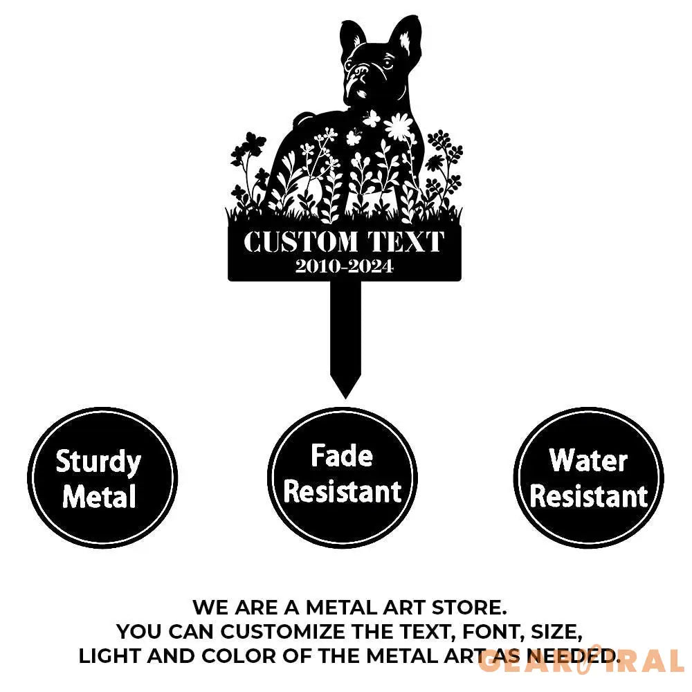 Dog Custom Garden Grave Marker Dog Breed Metal Stake Personalized Dog Garden Sign Pet Loss Gift Garden Decor