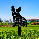 Dog Flower Metal Family Name Sign - Personalized Monogram Dog Shape Metal Stake - Custom Garden Decor- Garden Dog Metal