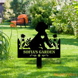 Dog Garden Metal Family Name Sign - Personalized Monogram Dog Shape Metal Stake - Custom Garden Decor- Garden Dog Metal