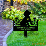Dog Garden Metal Family Name Sign - Personalized Monogram Dog Shape Metal Stake - Custom Garden Decor- Garden Dog Metal