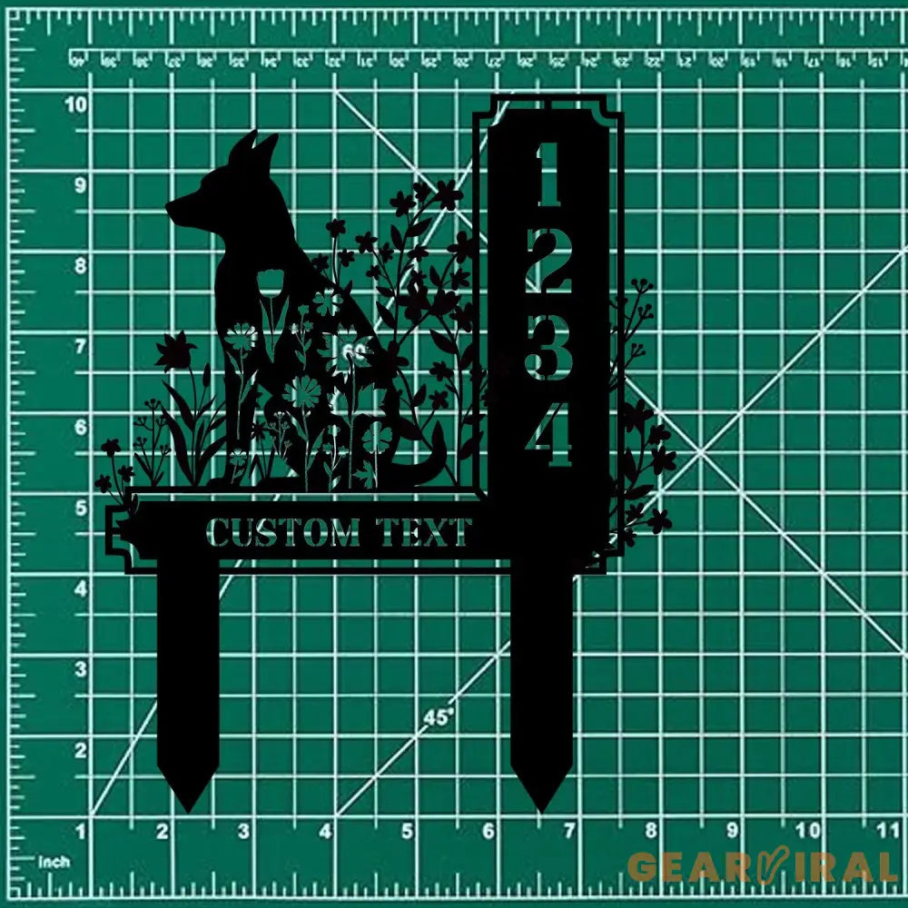 Dog Garden Sign Metal Address Sign With Stakes Home Address Sign Metal Yard Decor Metal Number Sign Garden Gift House