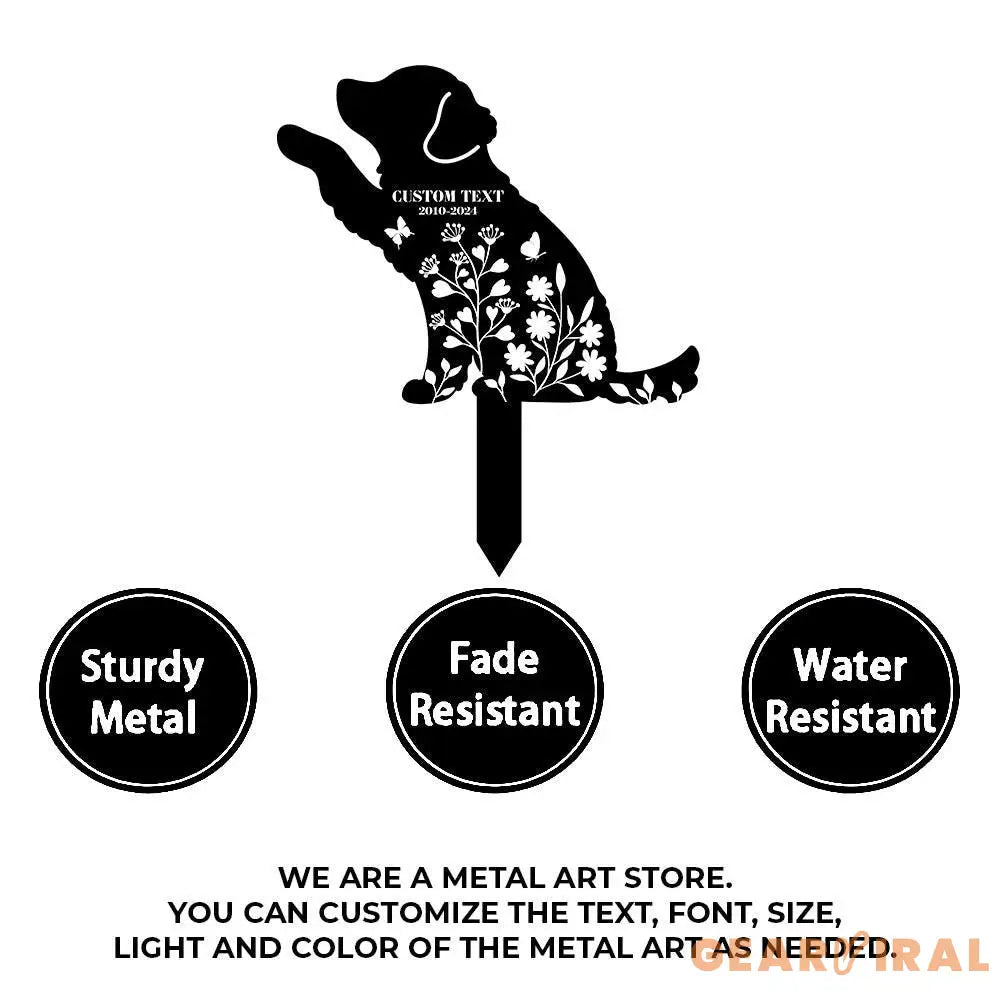 Dog Loss Metal Garden Sign Miss You Dog Metal Stake Personalized Dog Garden Sign Pet Loss Gift Garden Decor Remembrance