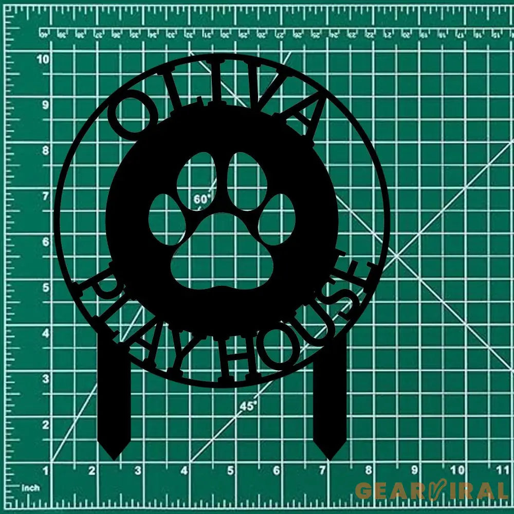 Dog Paw Metal Family Name Sign - Personalized Monogram Dog Shape Metal Stake - Custom Garden Decor- Garden Dog Metal