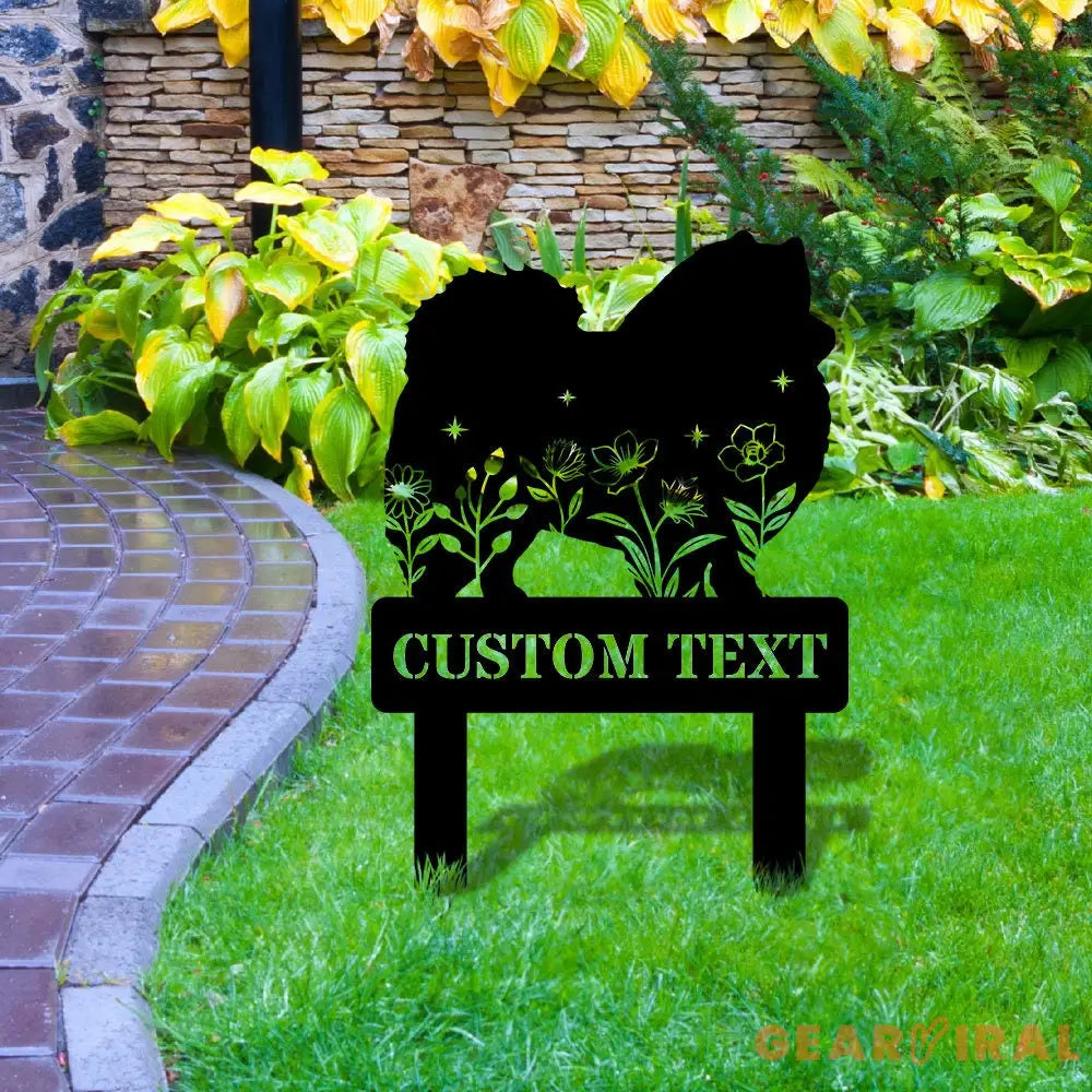 Dog Shape Metal Family Name Sign - Garden Metal Stake - Personalize Garden Metal Sign - Personalize Garden Yard Sign
