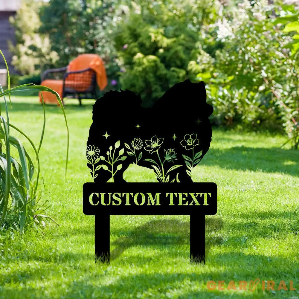 Dog Shape Metal Family Name Sign - Garden Metal Stake - Personalize Garden Metal Sign - Personalize Garden Yard Sign