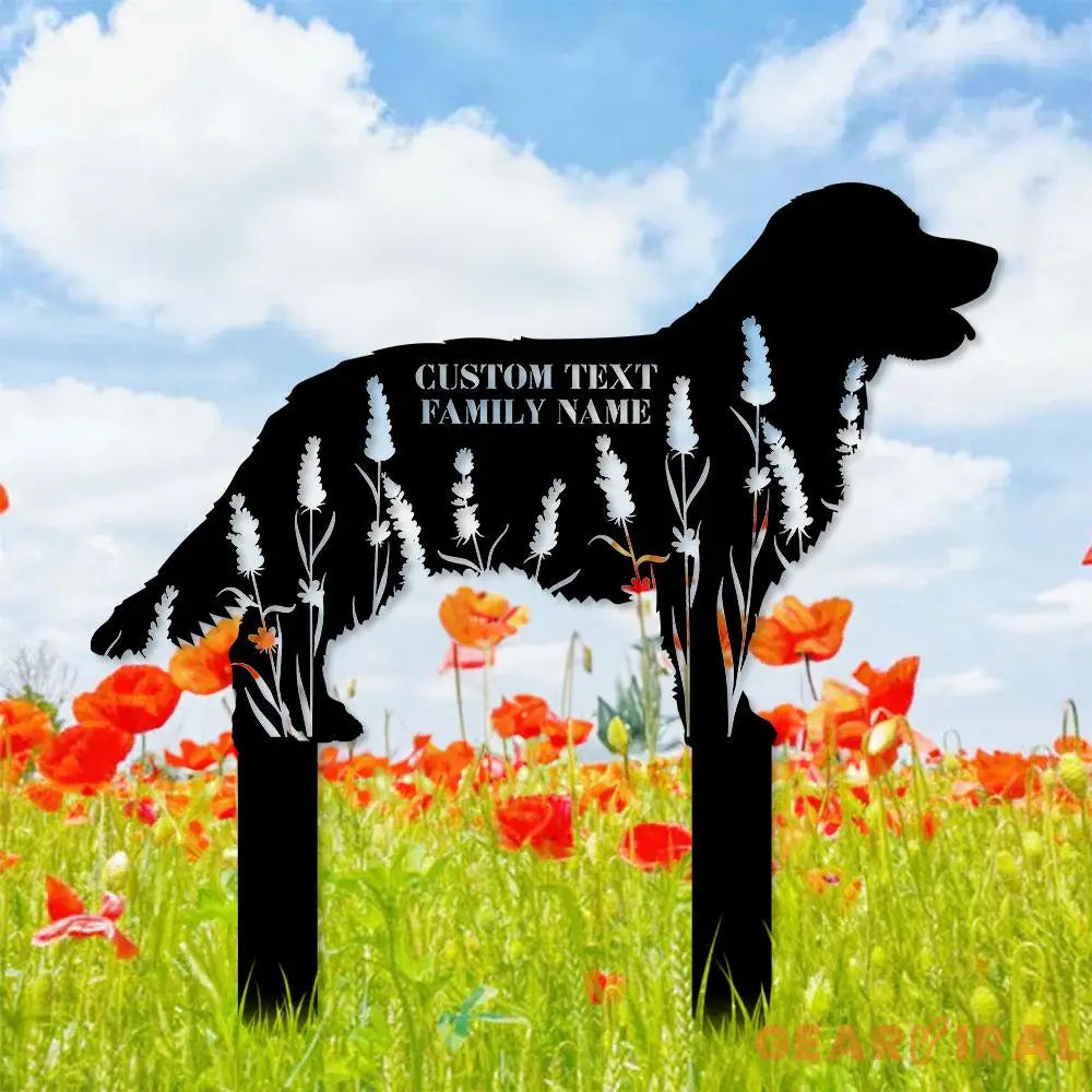 Dog Shape Metal Family Name Sign - Personalized Monogram Dog Shape Metal Stake - Custom Garden Decor- Garden Dog Metal