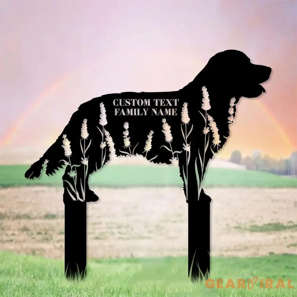 Dog Shape Metal Family Name Sign - Personalized Monogram Dog Shape Metal Stake - Custom Garden Decor- Garden Dog Metal