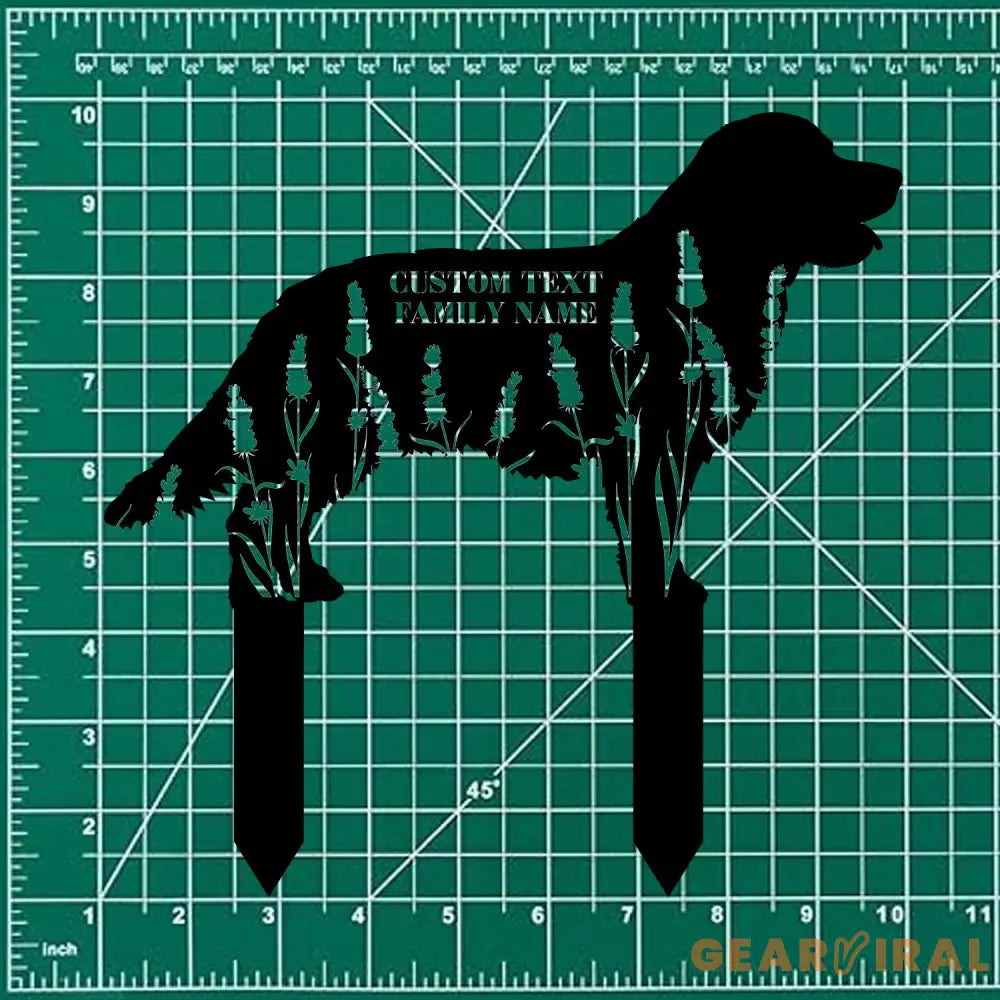 Dog Shape Metal Family Name Sign - Personalized Monogram Dog Shape Metal Stake - Custom Garden Decor- Garden Dog Metal