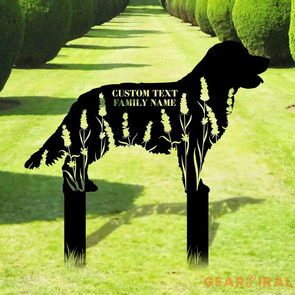 Dog Shape Metal Family Name Sign - Personalized Monogram Dog Shape Metal Stake - Custom Garden Decor- Garden Dog Metal