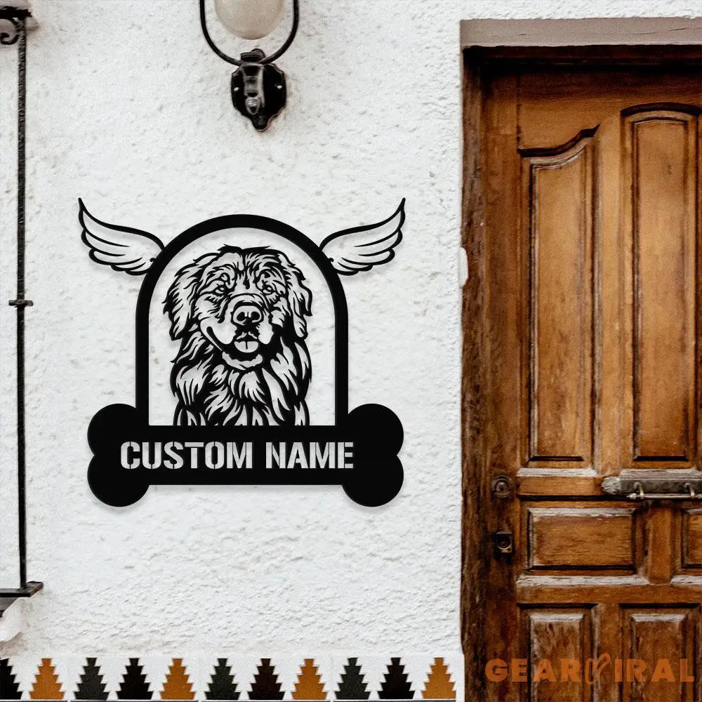 Dog With Wing Frame Metal Sign With LED Lights Personalized Dog Loss Wall Sign Dog Lover Metal Sign Dog Metal sign