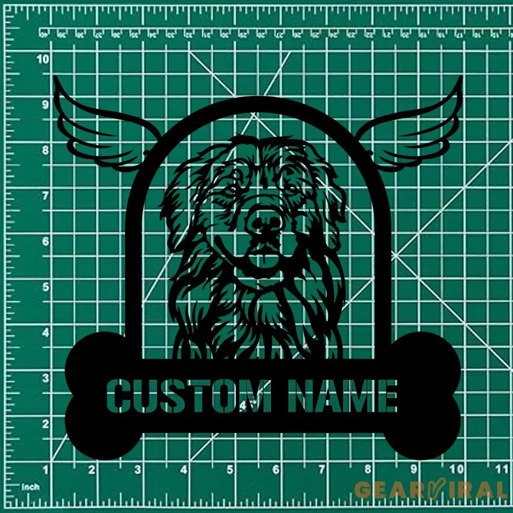 Dog With Wing Frame Metal Sign With LED Lights Personalized Dog Loss Wall Sign Dog Lover Metal Sign Dog Metal sign