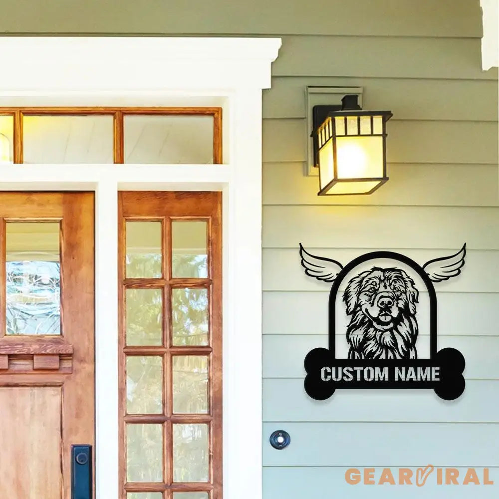 Dog With Wing Frame Metal Sign With LED Lights Personalized Dog Loss Wall Sign Dog Lover Metal Sign Dog Metal sign