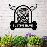 Dog With Wing Frame Metal Sign With LED Lights Personalized Dog Loss Wall Sign Dog Lover Metal Sign Dog Metal sign