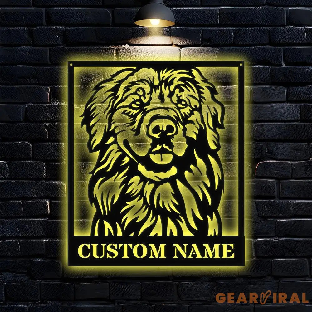 Dog’s House Metal Name Sign With LED Lights Personalized Split Letter Last Name Dog Lover Metal Sign Dog Metal sign