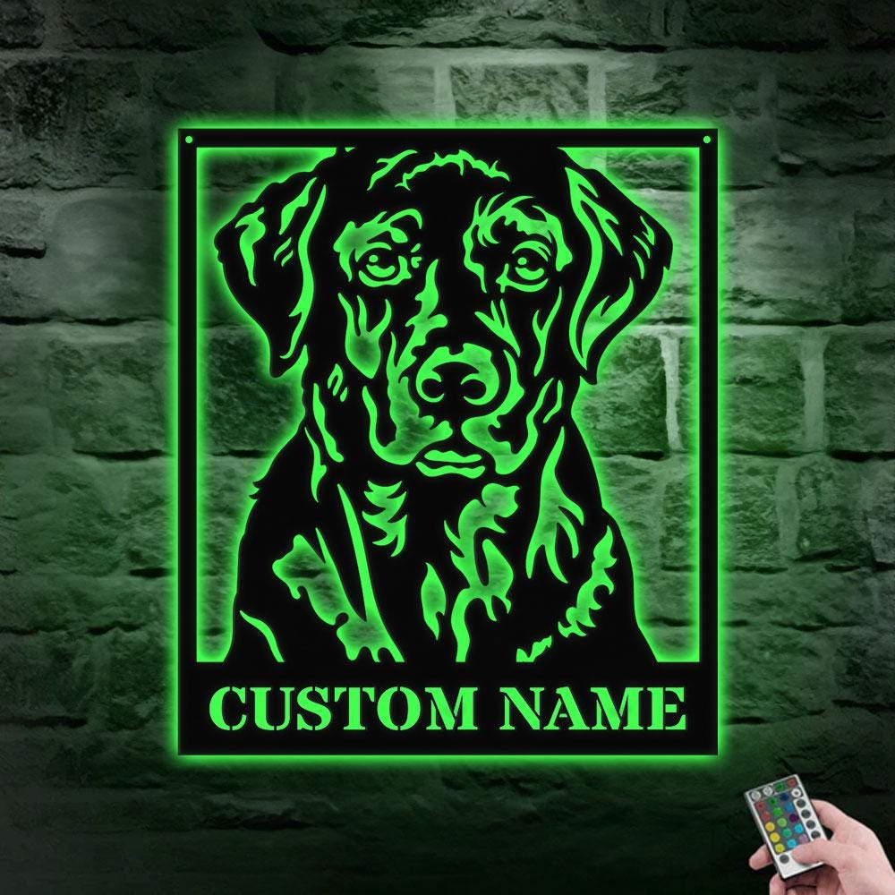 Dog's House Metal Name Sign With LED Lights, Personalized Split Letter Last Name, Dog Lover Metal Sign, Dog Metal sign Housewarming Monogram