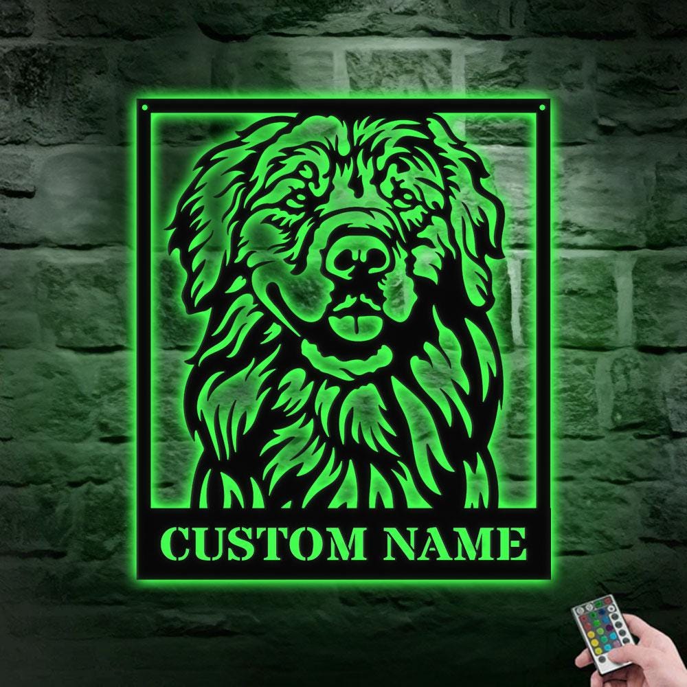 Dog's House Metal Name Sign With LED Lights, Personalized Split Letter Last Name, Dog Lover Metal Sign, Dog Metal sign Housewarming Monogram