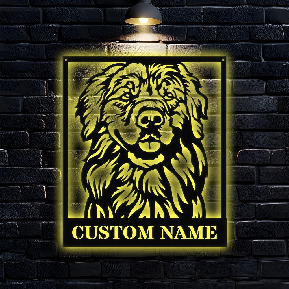 Dog's House Metal Name Sign With LED Lights, Personalized Split Letter Last Name, Dog Lover Metal Sign, Dog Metal sign Housewarming Monogram