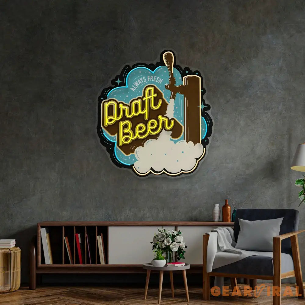Draft Beer LED Neon Sign Light Pop Art